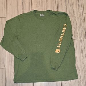 Carhartt Olive Long Sleeve Tee with Logo